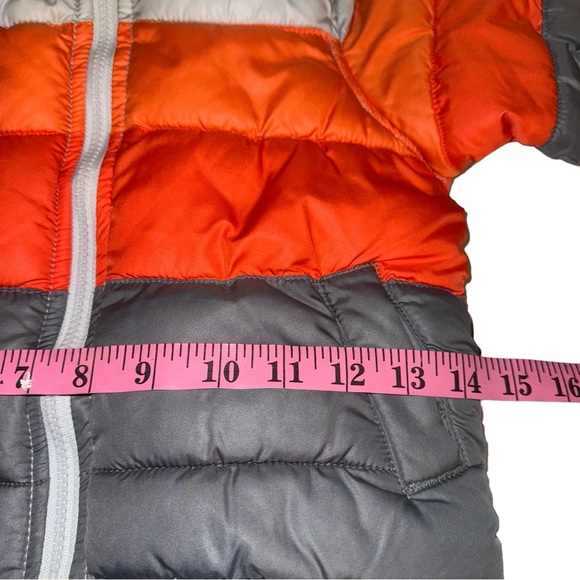 Old Navy Puffer Zipper Orange Gray Toddlers Jacket Size  18-24 M - Picture 11 of 16